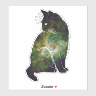 Pegatina Gato de espacio mágico
