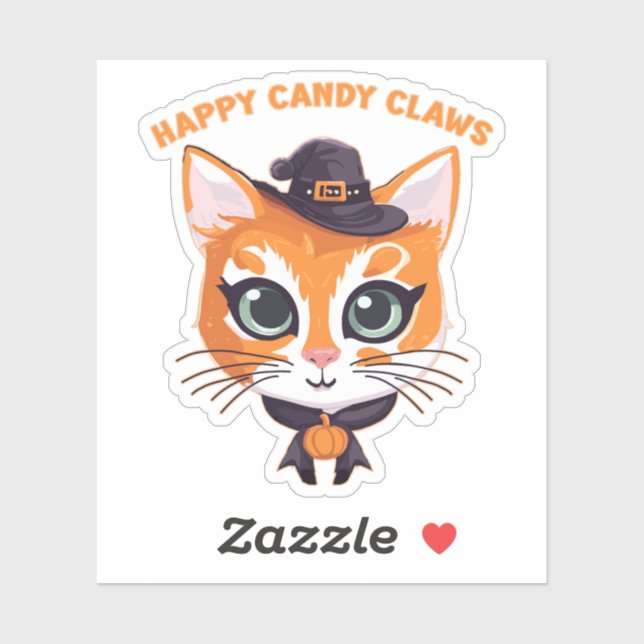 Pegatina Gato de Halloween (Hoja)