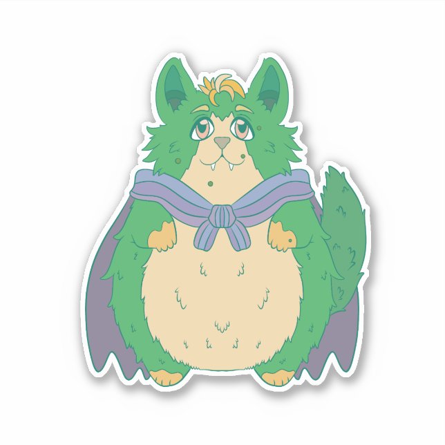 Pegatina Gato de Halloween Adorable (Anverso)