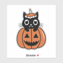 Gato de Halloween en la calabaza