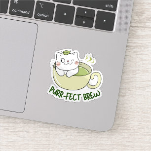Pegatina Gato de Matcha Purrfect Brew