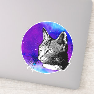 Pegatina Gato de nebulosa del espacio de moda