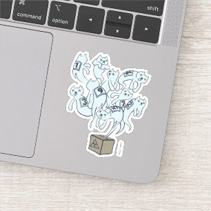 Pegatina Gato de Schrödinger 9 vidas