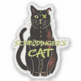 Pegatina Gato de Schrodinger, regalo gracioso de física