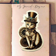 Gato de Steampunk con sombrero superior inspirado