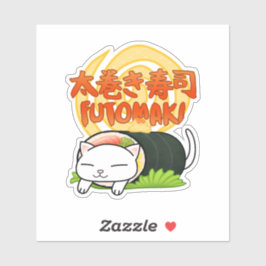 Pegatina Gato de sushi de Futomaki