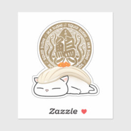 Pegatina Gato de Sushi Ika Squid