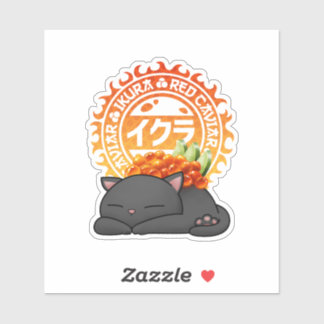 Pegatina Gato de Sushi Ikura Salmon Roe