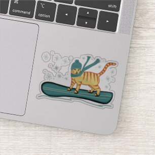 Pegatina Gato de tabla de snowboarding