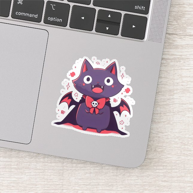 Pegatina Gato de vampiro lindo (Detalle)