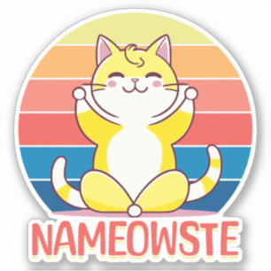 Pegatina Gato de yoga