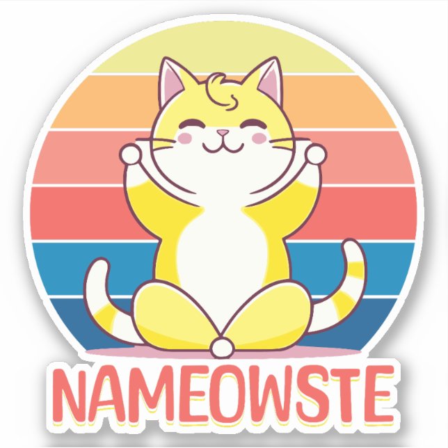 Pegatina Gato de yoga (Anverso)