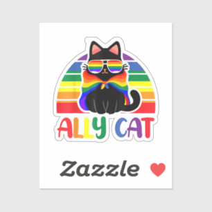 Pegatina Gato del aliado LGBT sé amable Gay Rainbow Gracios