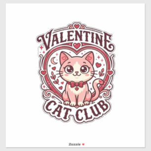 Pegatina Gato del Día de San Valentín Diseño divertido para