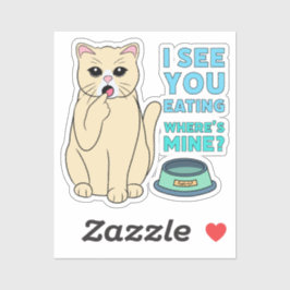 Pegatina Gato del inspector de alimentos |