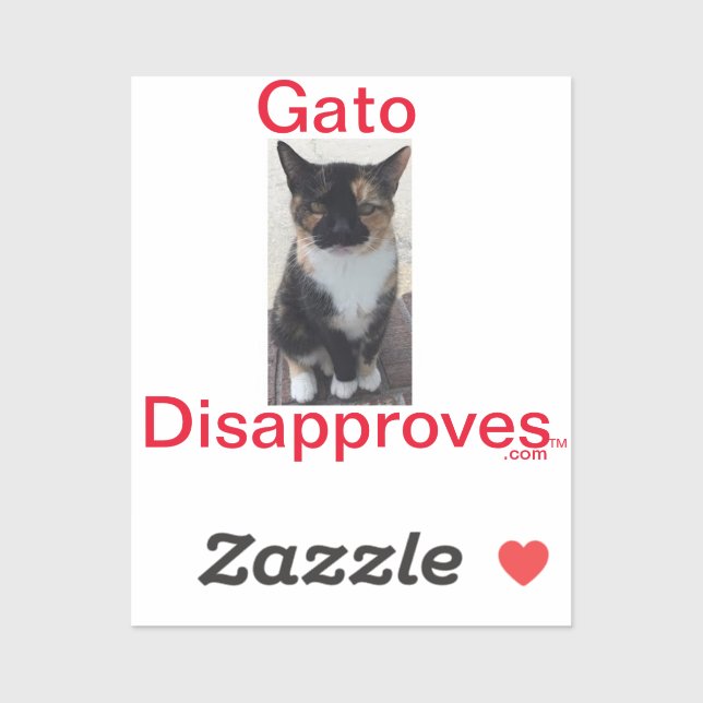Pegatina Gato Desaprueba (Hoja)