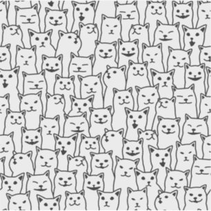 Pegatina Gato divertido de patrón moderno en blanco y negro