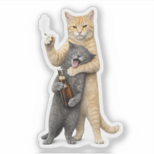 Pegatina Gato divertido estúpidamente genial meme — Gato fu