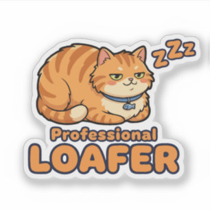 Pegatina Gato Dormilón Profesional Divertido