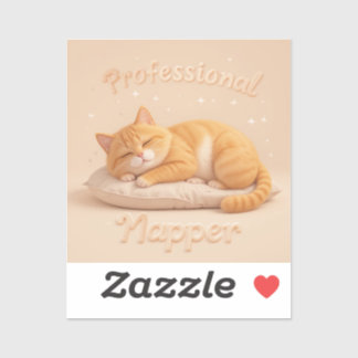 Pegatina Gato Dormilón Profesional Gato Lindo Gatito Durmie