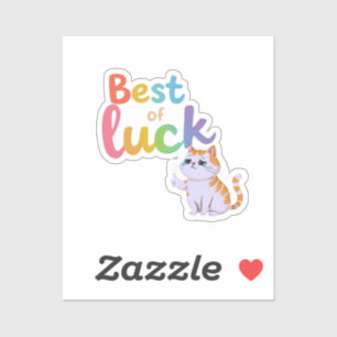 Pegatina Gato dulce mejor suerte: Difundir diversión y bien