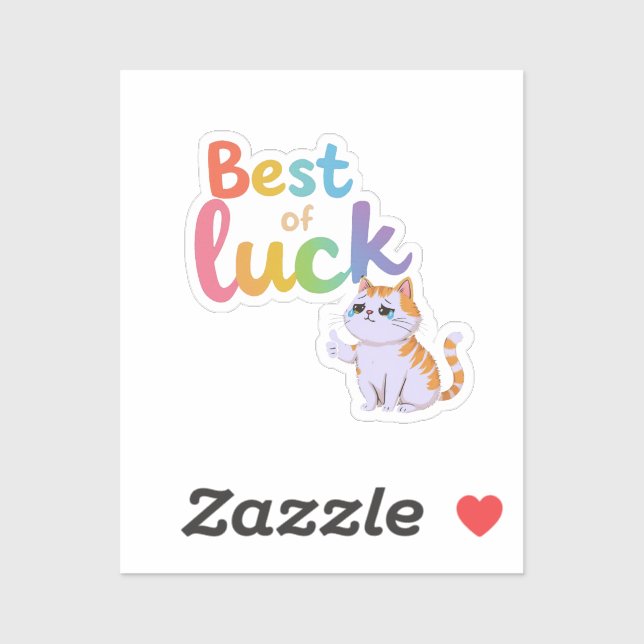 Pegatina Gato dulce mejor suerte: Difundir diversión y bien (Hoja)
