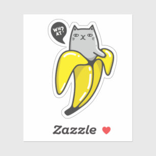 Pegatina Gato en banana