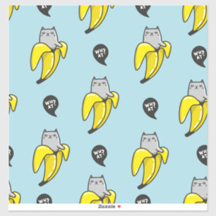 Pegatina Gato en banana