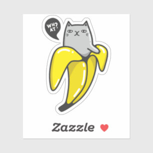 Pegatina Gato en banana