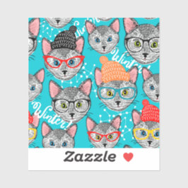 Pegatina Gato en el gorra