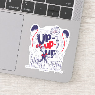 Pegatina Gato en el Gorra   Arriba Con Un Pescado