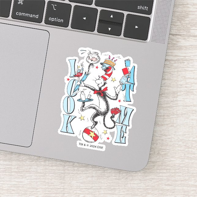 Pegatina Gato en el Gorra | Mírame (Detalle)