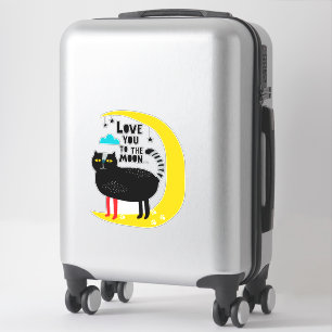 Pegatina Gato en la luna