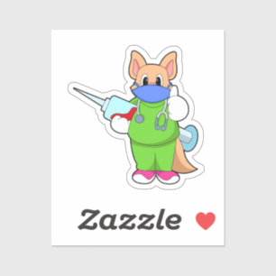 Pegatina Gato en la vacunación con jeringas