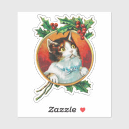 Pegatina Gato en un marco dorado