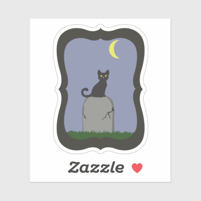 Pegatina Gato espeluznante de Halloween (Hoja)