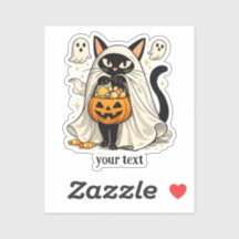 Gato Fantasma Lindo Truco o Regalo de Halloween