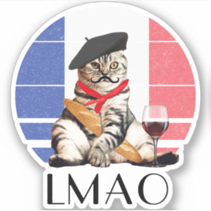 Pegatina Gato francés LMAO Le Meow