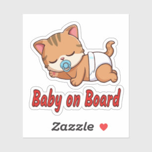 Pegatina Gato Gatito Dormido Lindo Decal para Auto "Bebé