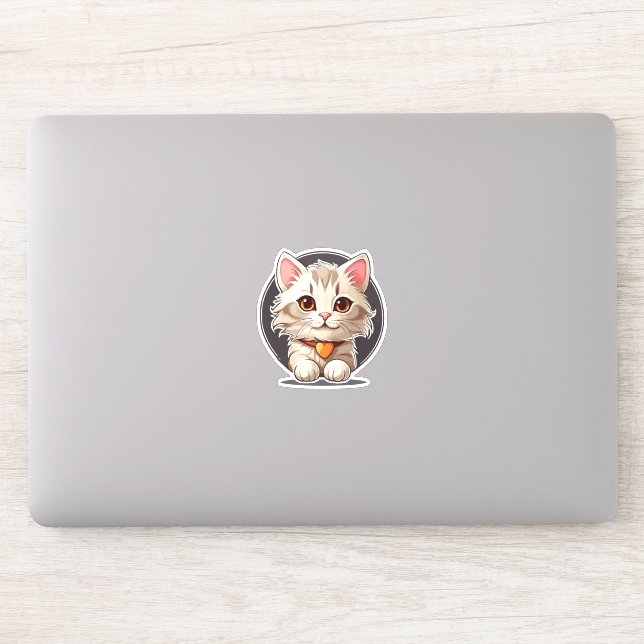 Pegatina Gato Gatito Kawaii (Ordenador)