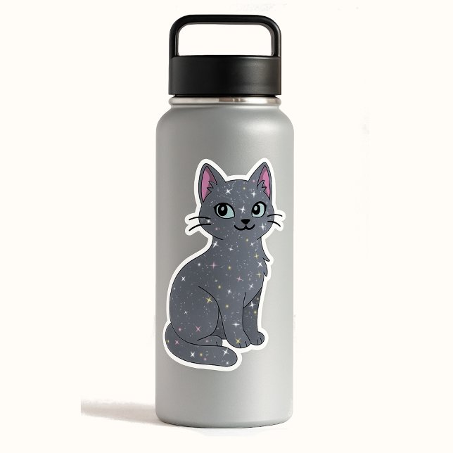 Pegatina Gato Gris Brillante Místico  (Subido por el creador)