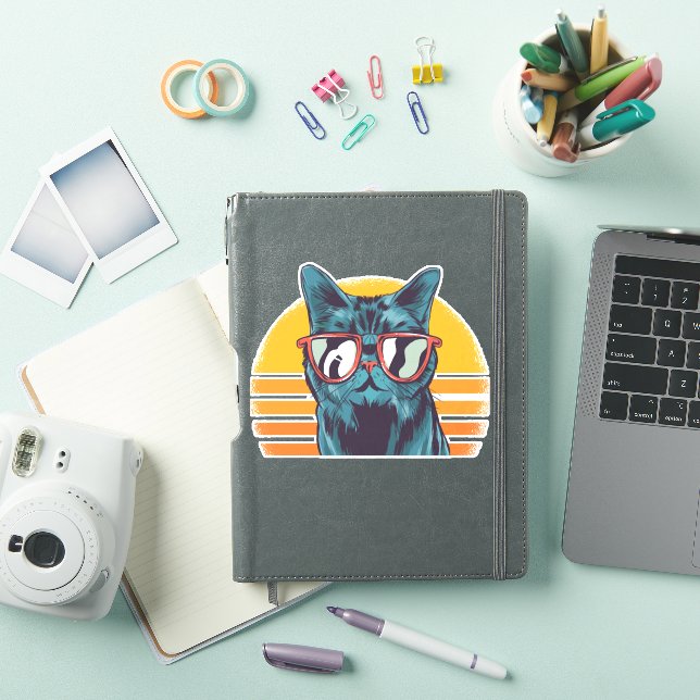 Pegatina Gato Guay Con Gafas De Sol (Funda para iPad)