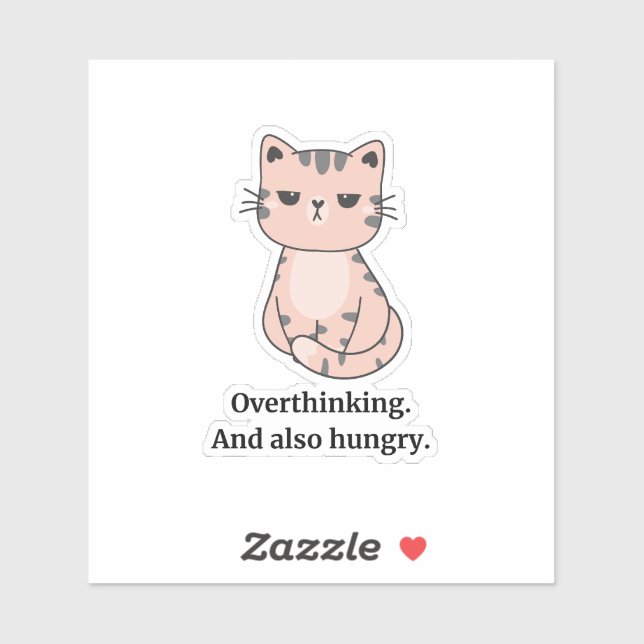 Pegatina Gato Hangry (Hoja)