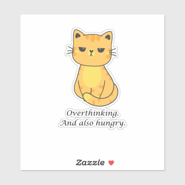 Pegatina Gato Hangry (Hoja)