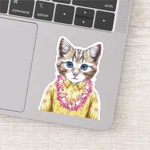 Pegatina Gato hawaiano del gatito