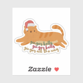 Pegatina Gato Jengibre de Navidad: Jengibre Todo el Camino