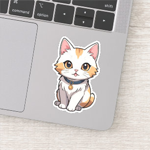 Pegatina Gato Kawaii con encanto felino