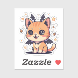 Pegatina Gato kawaii espeluznante - momia o traje mural