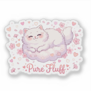 Pegatina Gato Kawaii Esponjoso Puro