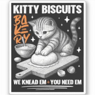 Pegatina Gato Kneading Baker Kitty Biscuits Los Amamos